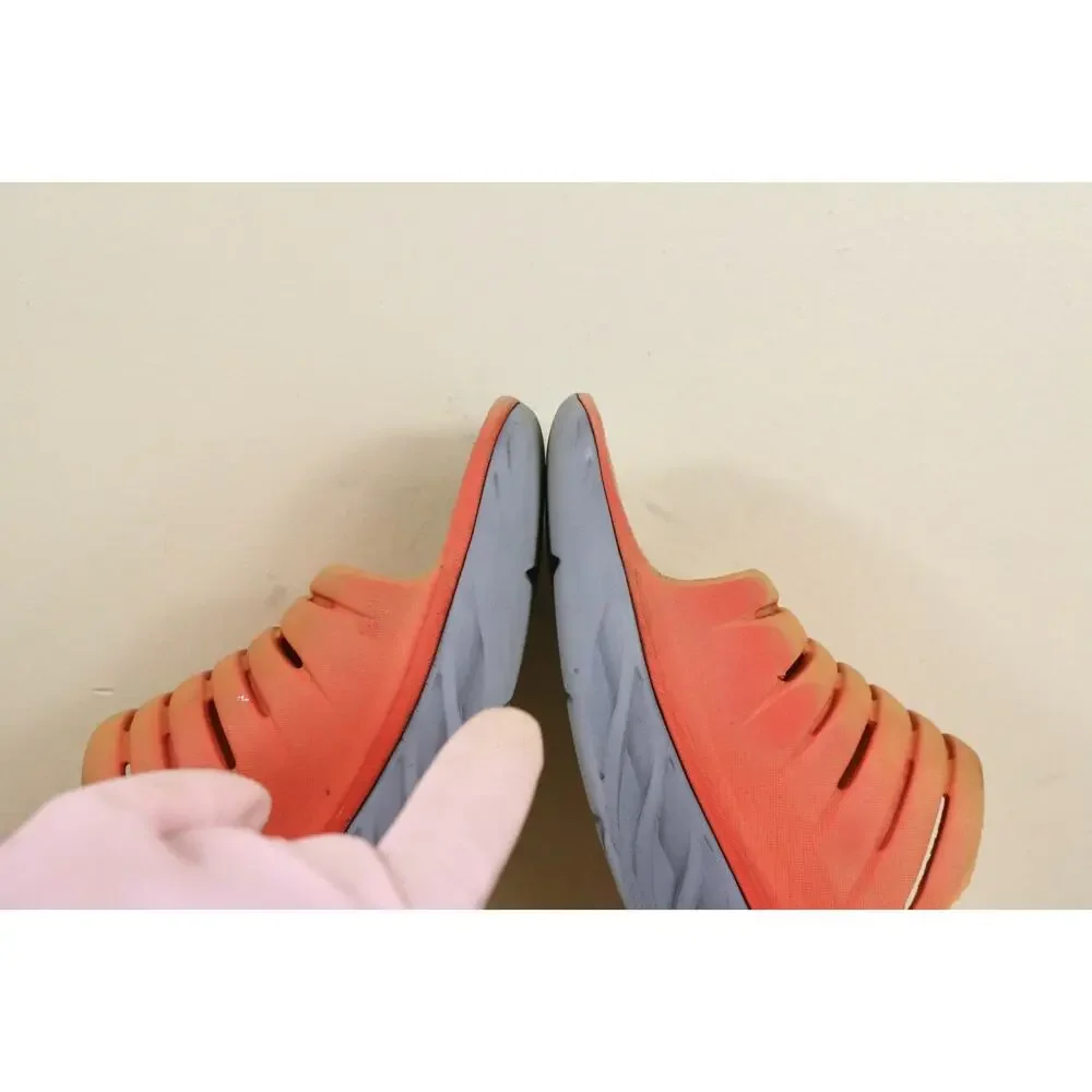 HOKA Ora Recovery Slides Mens 12 Orange Gray Slip On Sandals
